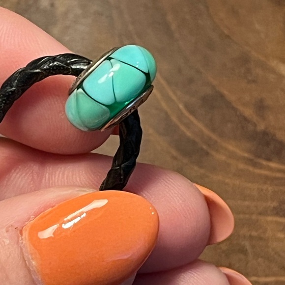 Pandora Retired Leather Bracelet with 6 Charms - Picture 7 of 11